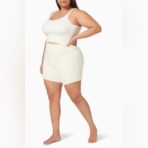 Skims Cozy Knit Shorts in Bone White Size S/M